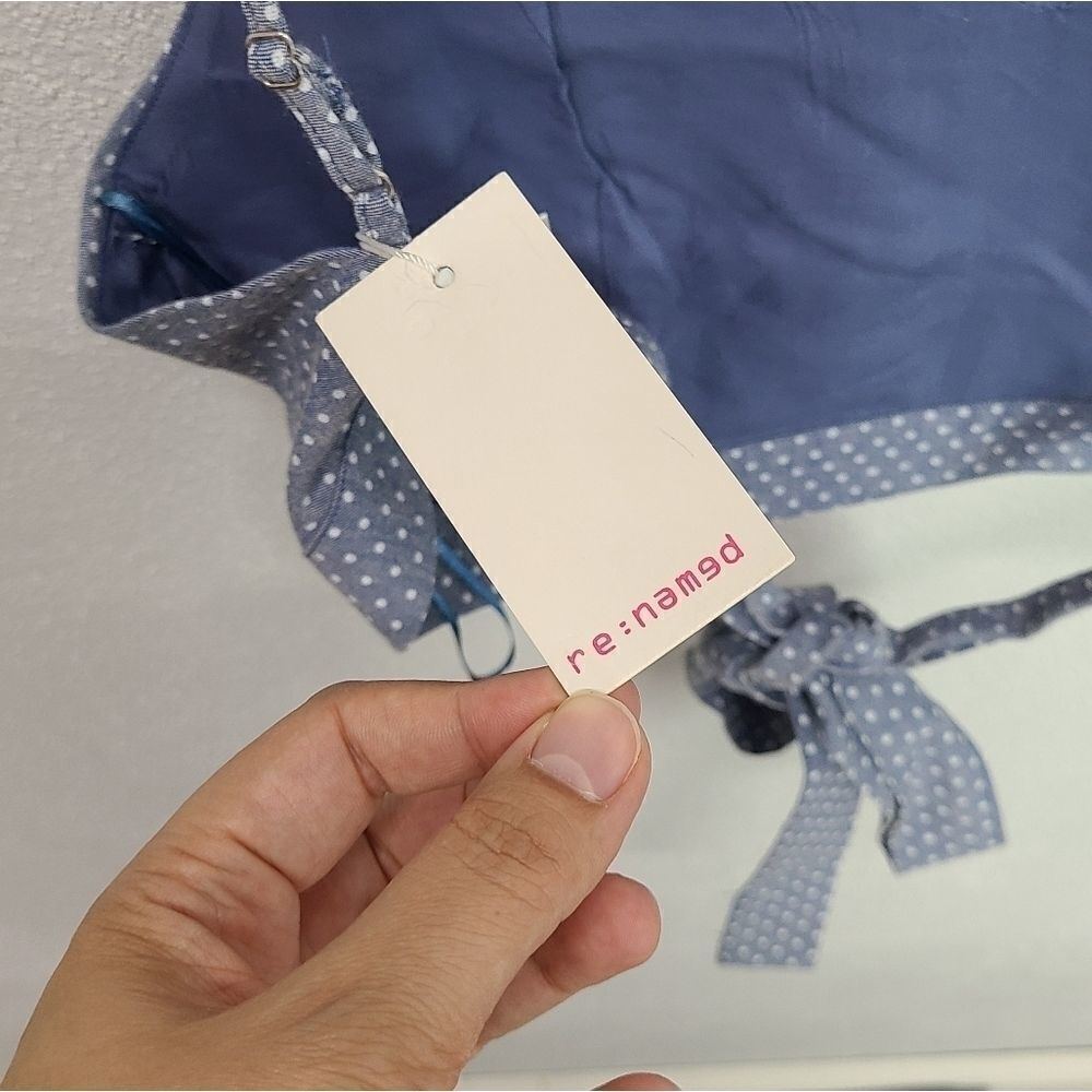 Re-named Polka-dot Skirt & Blue Cropped Top Set‎ Size S - Picture 7 of 9